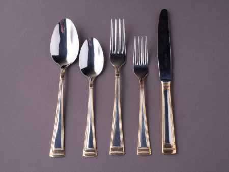 Belo Inox - Flatware - Belo #4 Place Setting - 5 Piece Set  - Gold Plated Molding Hot on Sale