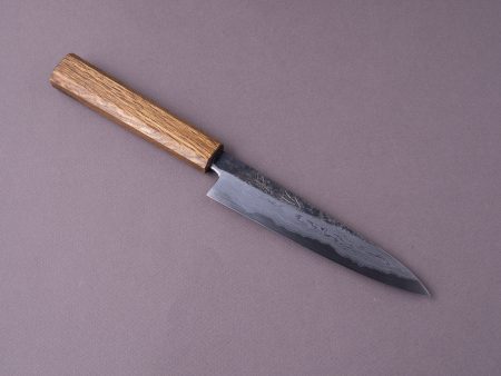 HADO - Sumi - Blue #1 - Damascus Kurouchi - 150mm Petty - Brown Lacquered Oak Handle Online Sale