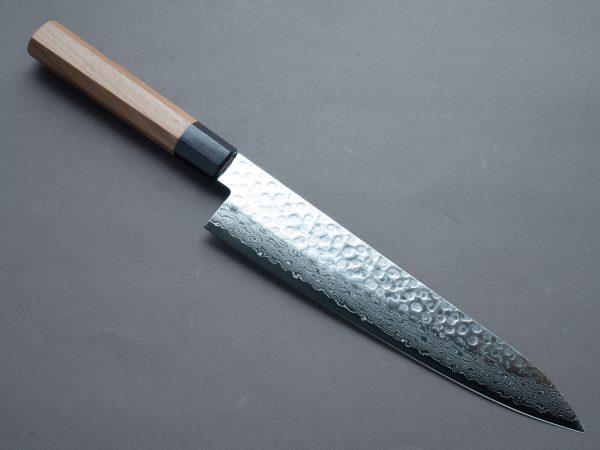 Hitohira - HG - Tsuchime Damascus - Gyuto - 240mm - Walnut Handle Online now