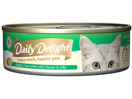 15% OFF: Daily Delight Skipjack Tuna White with Cheese in Jelly Canned Cat Food 80g Hot on Sale