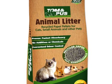 Tom & Pus Recycled Paper Cat & Small Animal Litter 30L Fashion